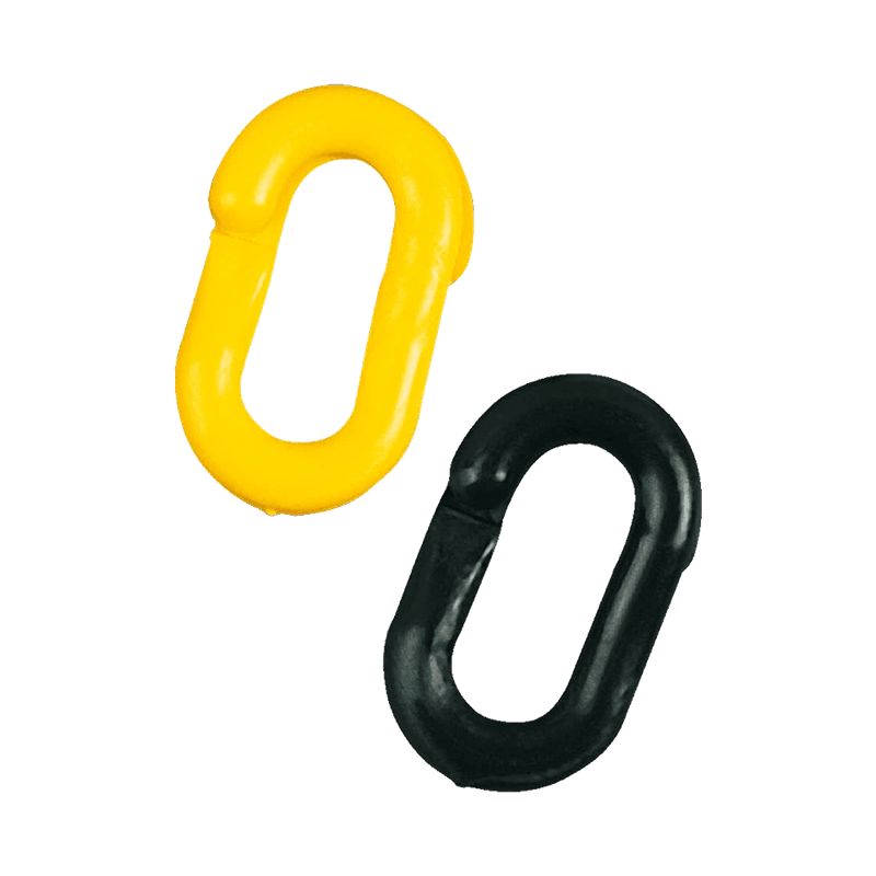 Sluithaken geel en zwart voor afzetketting - set 20 stuks