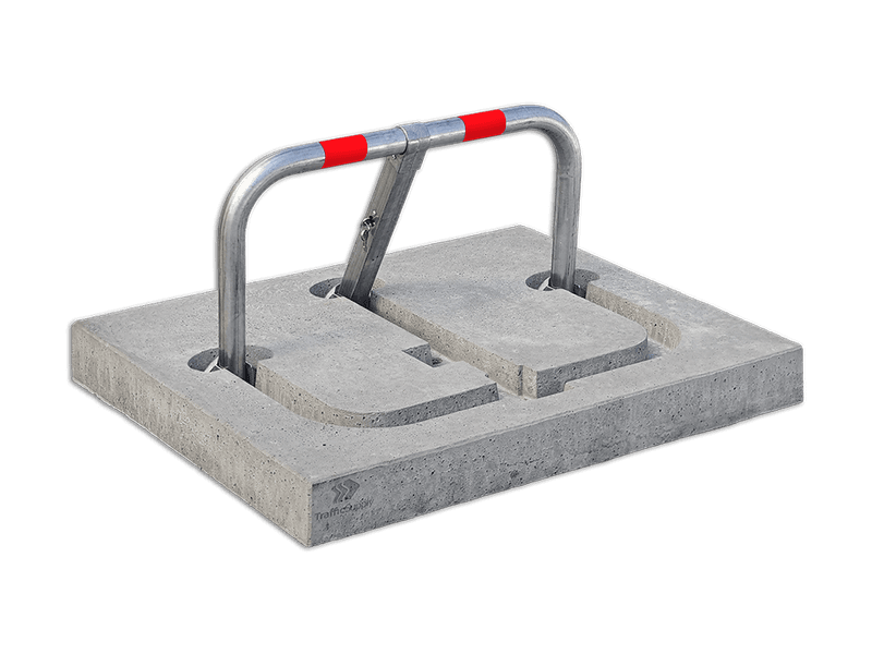 Arceau Anti-Stationnement de Parking 835x400x48mm en Acier avec Fondation en Béton