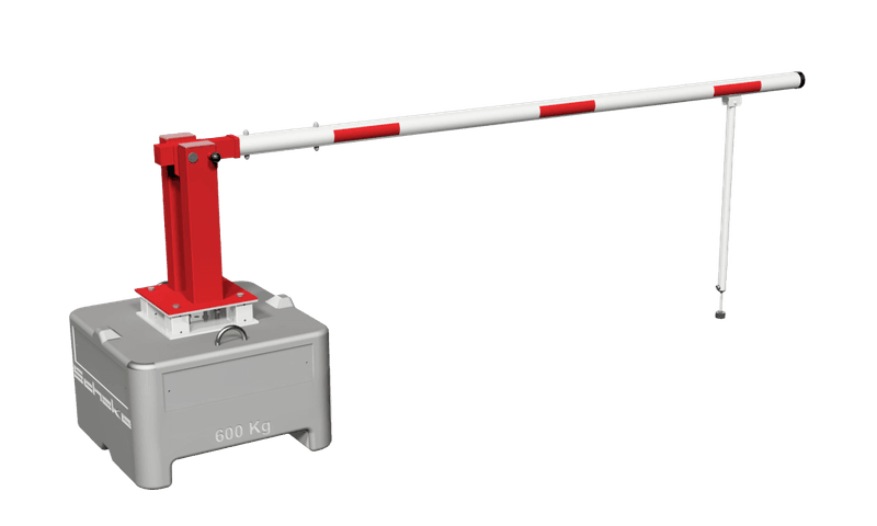 Barrière mobile manuelle avec bloc béton 600 kg - 3 à 7 m