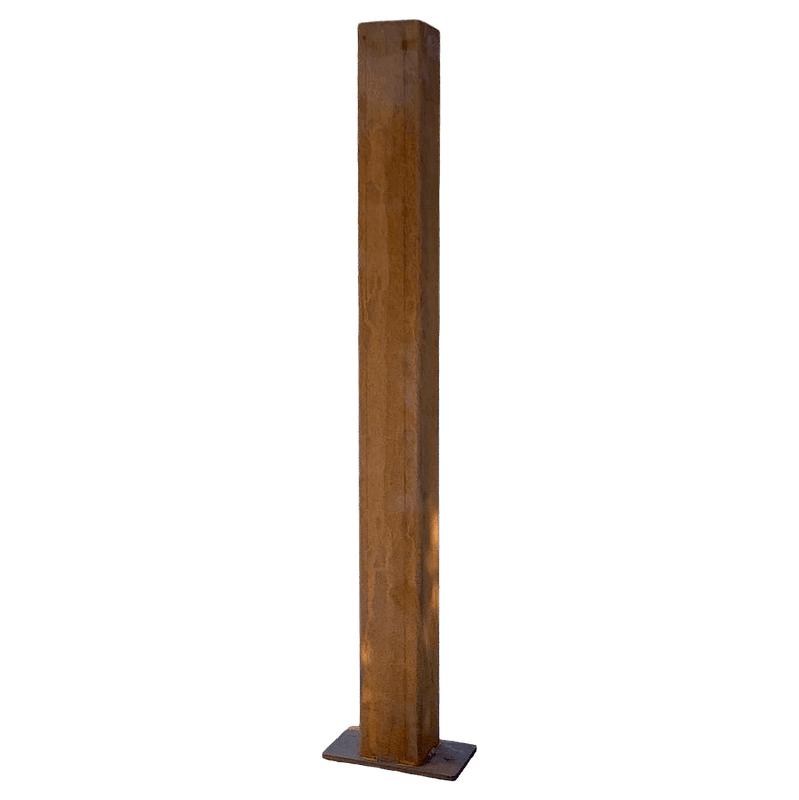 Poteau de délimitation en acier Corten 80 x 80 mm à fixer au sol