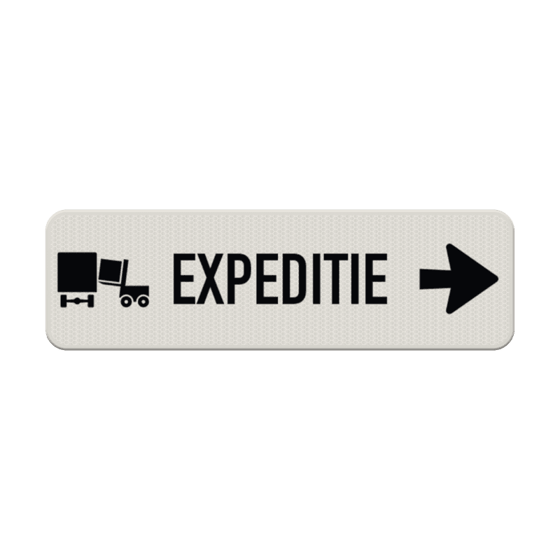 Verkeersbord expeditie + pijl/pictogram - reflecterend