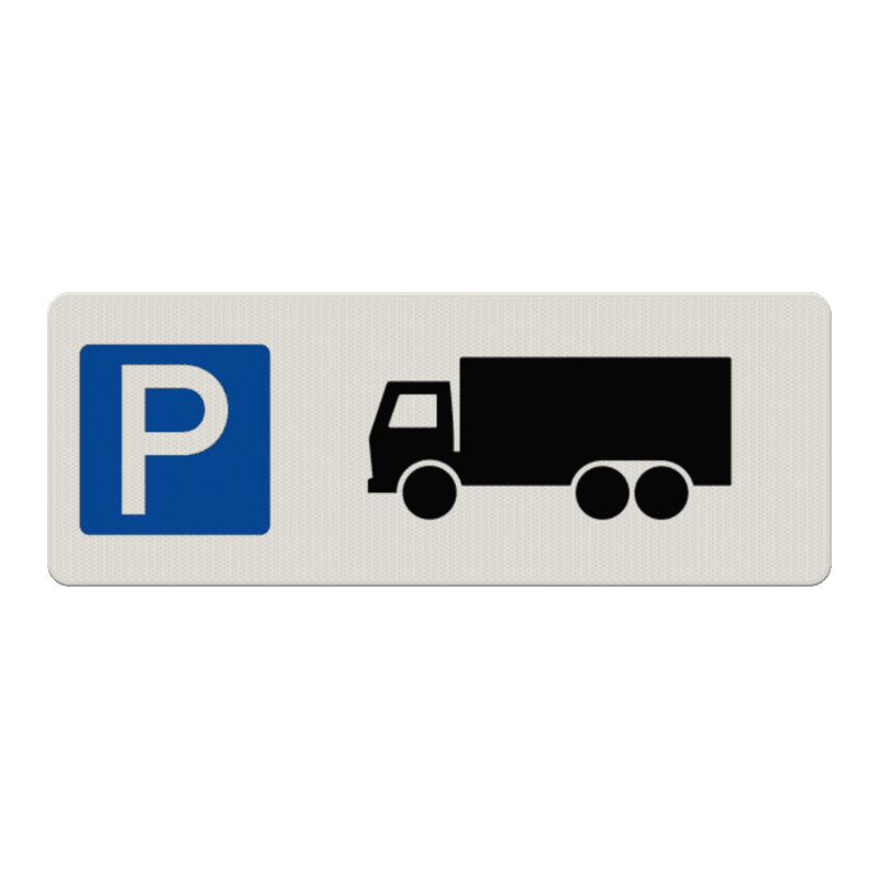 Parkeerbord gereserveerd voor vrachtwagen - reflecterend