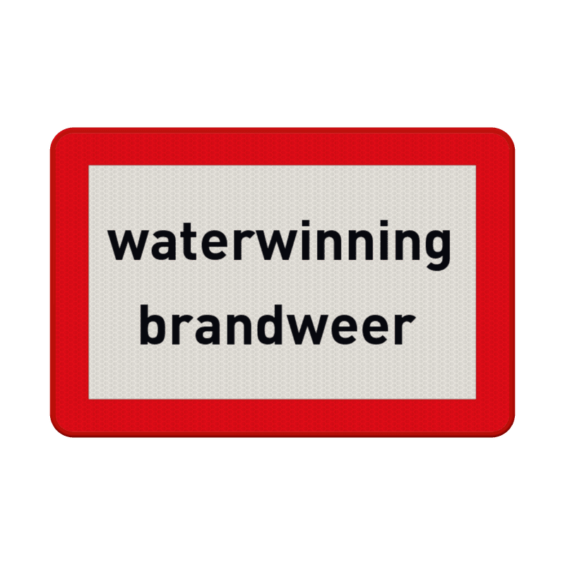 Bord waterwinning brandweer - reflecterend