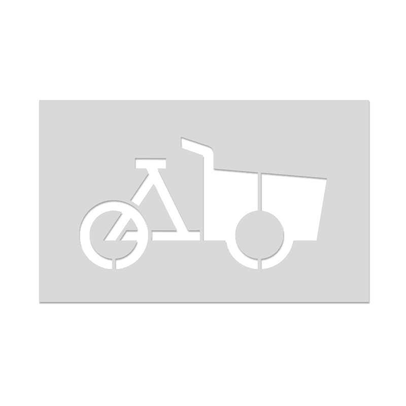 Wegmarkering spuitmal PVC (5mm) - Sjabloon bakfiets