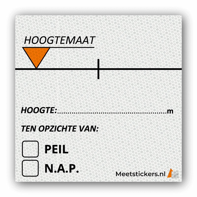 Hoogtestickers av1 klasse 3 T-7500-B reflecterend wit