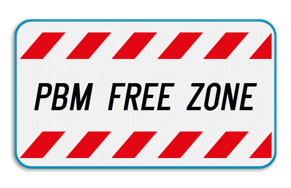 Veiligheidsbord PBM Free zone | tekst + banners
