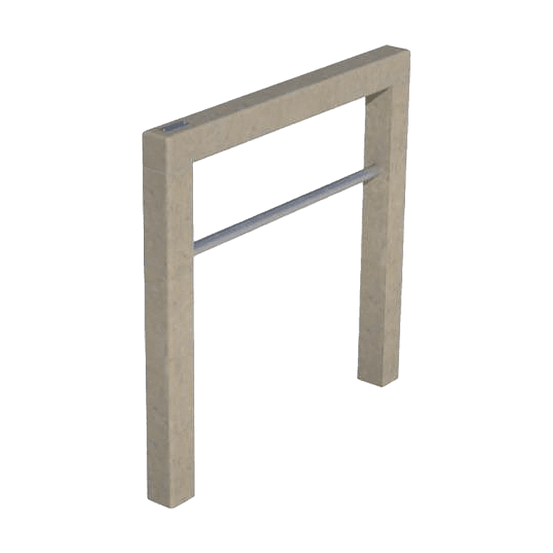 Arceau de stationnement vélo en matériau recyclé 80 × 80 mm avec tube intermédiaire en inox – Sand Beige