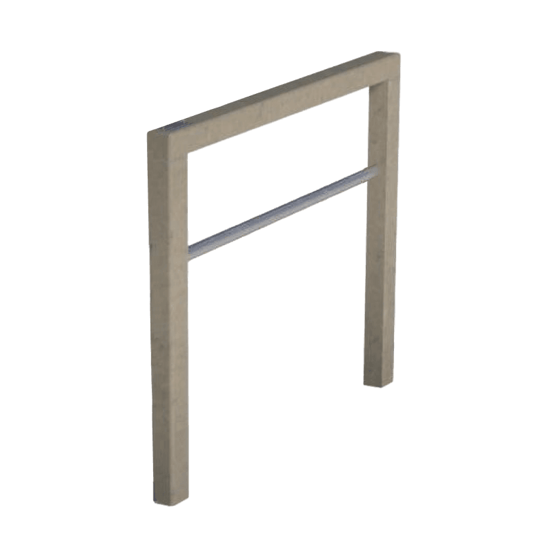 Arceau de stationnement vélo en matériau recyclé 60 × 60 mm avec tube intermédiaire en inox – Sand Beige