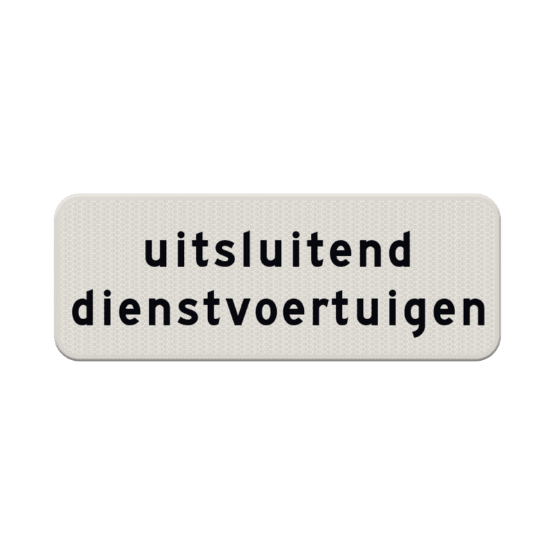 Verkeersbord onderbord - Uitsluitend dienstvoertuigen