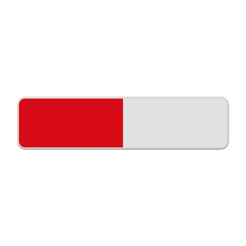 Schrikhekplank DOR aluminium 600x150mm rood/wit links - reflecterend