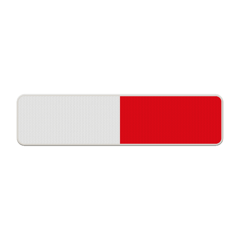 Schrikhekplank DOR aluminium 600x150mm rood/wit rechts - reflecterend