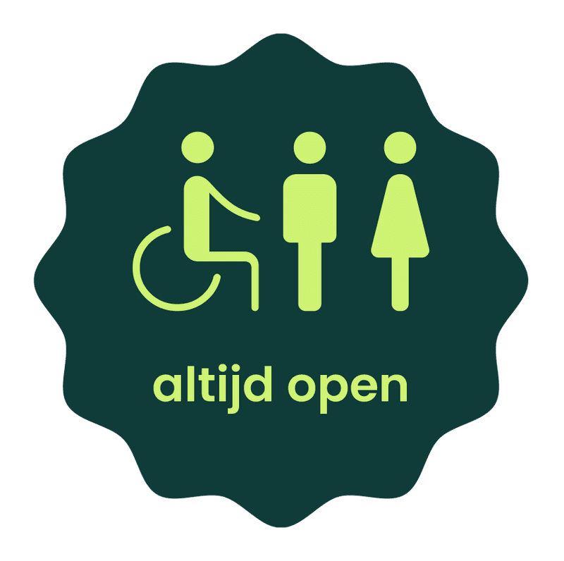 Sticker Toiletdeur met tekst 300x300mm (contour) - Leisurelands