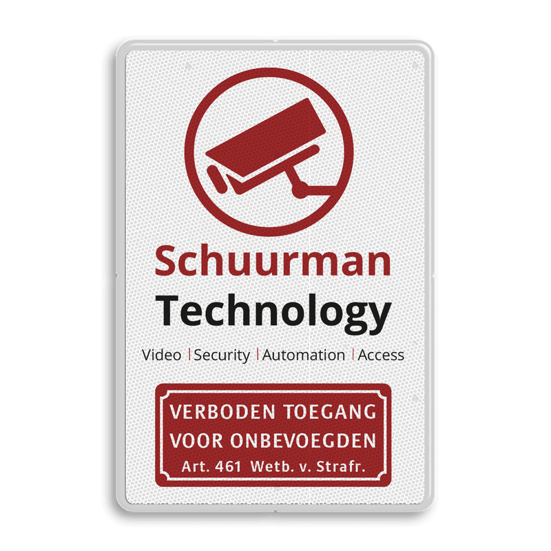Verkeersbord camerabewaking reflecterend - Schuurman Technology