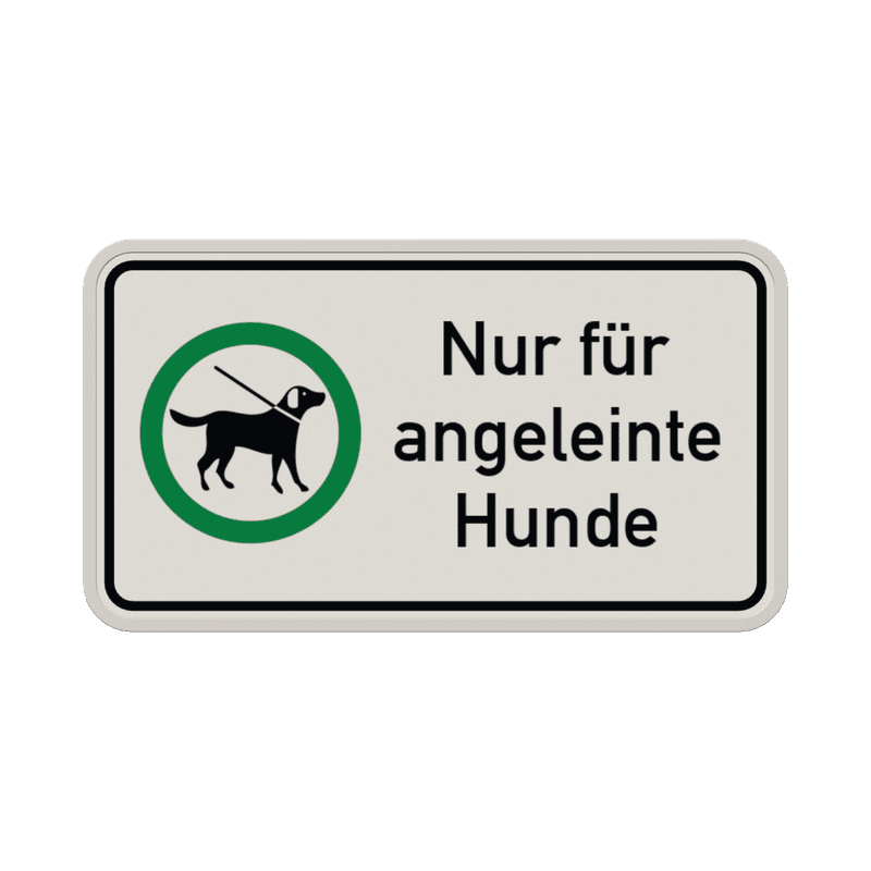 Hinweisschild, Nur für angeleinte Hunde - reflektierend
