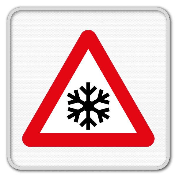 Panneau GEL - avertissement neige et gel - signalisation hivernale réfléchissante