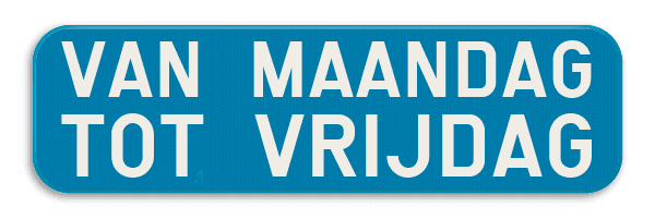 Verkeersbord SB250 G type V onderbord - Aanvulling op de verkeersborden stilstaan en parkeren - 700x200mm