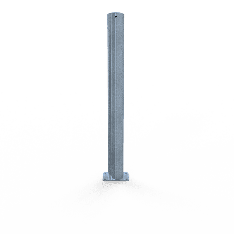 Rampaal Ø89x900mm staal verzinkt - geel/zwart - met vloermontage