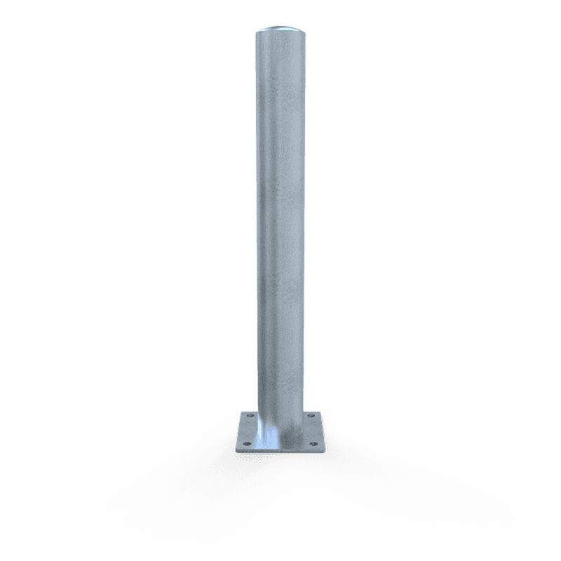 Rampaal Ø102x900mm staal verzinkt - met bodemplaat