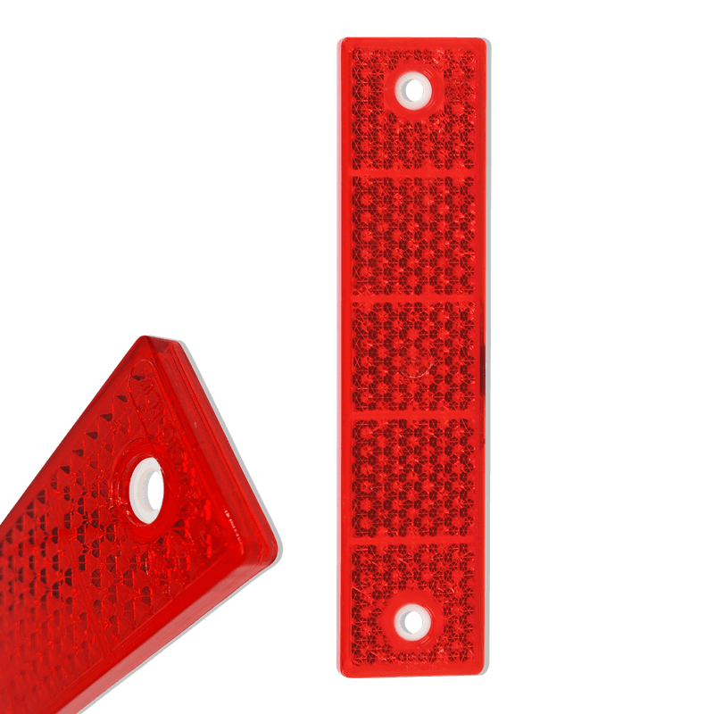 Reflector rood 40x180mm kunststof prismatisch - incl. gaten