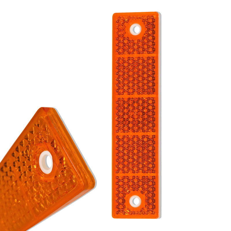 Reflector oranje 40x180mm kunststof prismatisch - incl. gaten