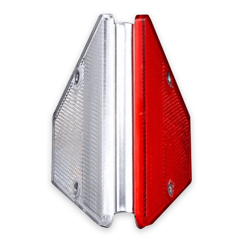 Réflecteur trapézoïdal rouge/blanc pour glissière – réflecteur double face