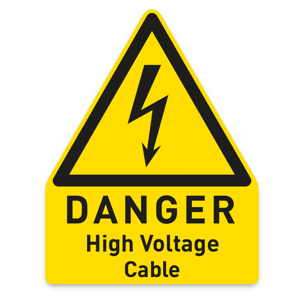 Waarschuwingssticker 40x50mm zelfklevend - High Voltage Cable