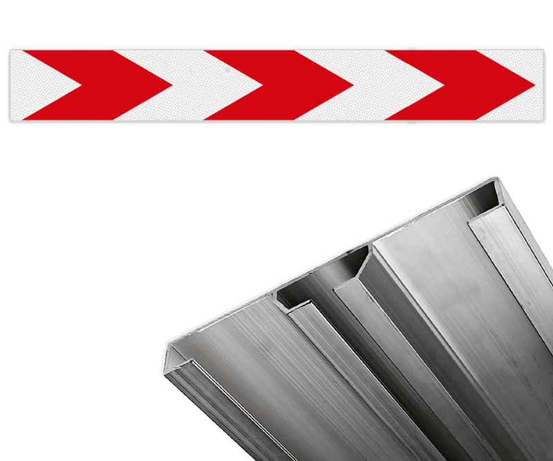 Schrikhekplank BB18 Verzwaard (1-sleuf) blokmotief - reflecterend