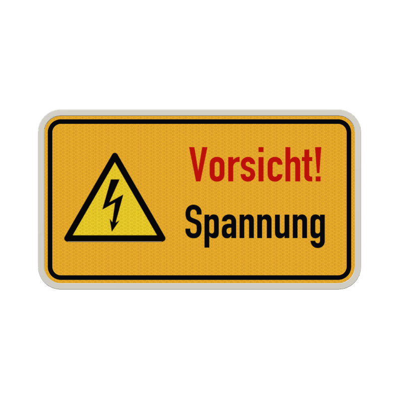 Warnschild Vorsicht Spannung - reflektierend