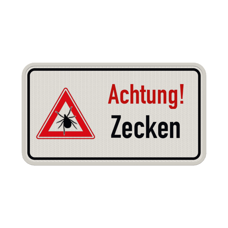 Warnschild Achtung Zecken - reflektierend