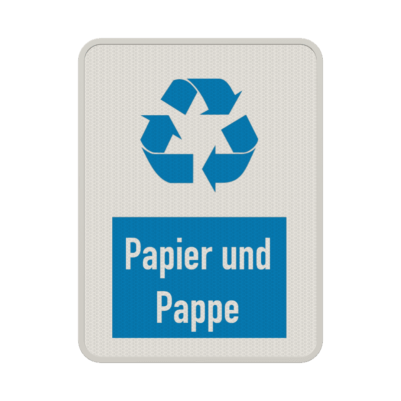 Hinweisschild Papier und Pappe weiß/blau - reflektierend