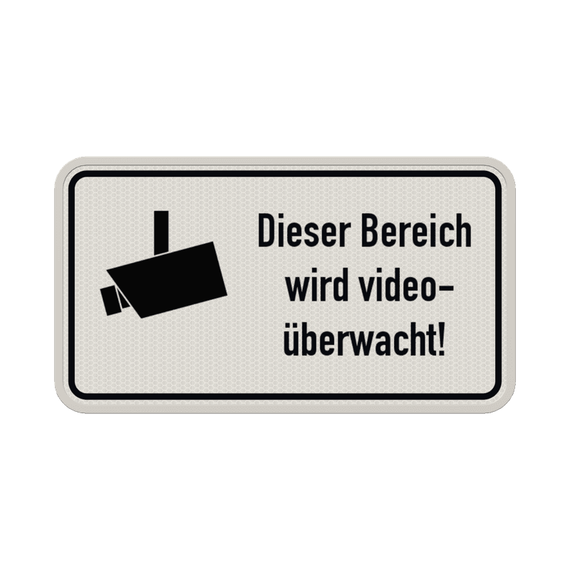 Hinweisschild, Dieser Bereich wird videoüberwacht - reflektierend