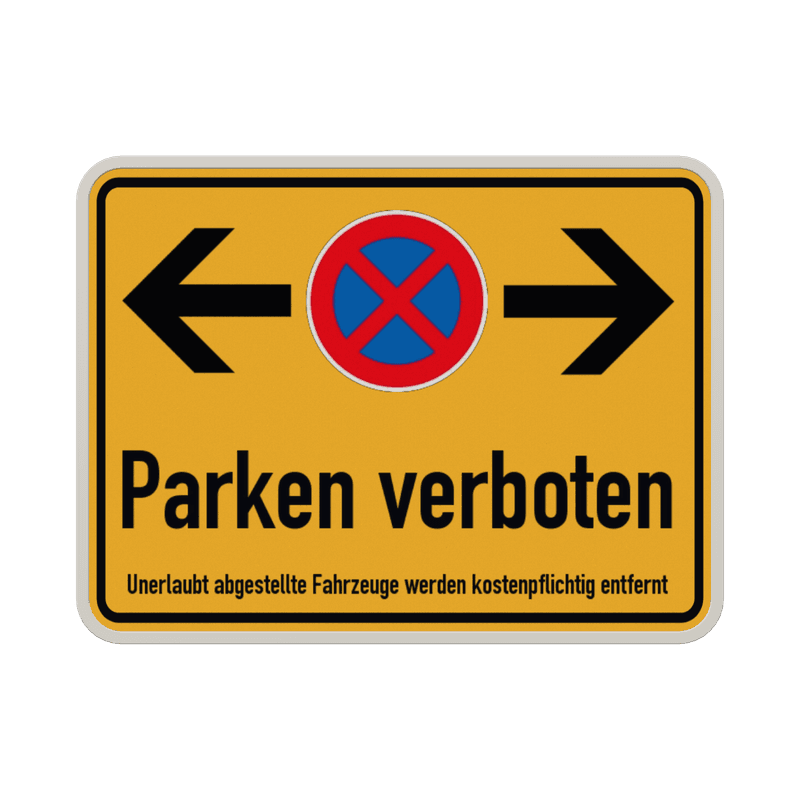 Parkverbotsschilder mit pfeilen (Halteverbot) - reflektierend