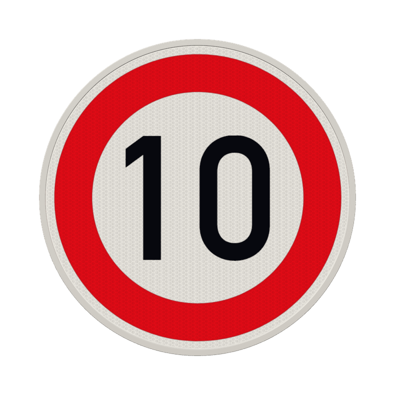 Verkehrszeichen 274-10 - Zulässige Höchstgeschwindigkeit 10 km/h