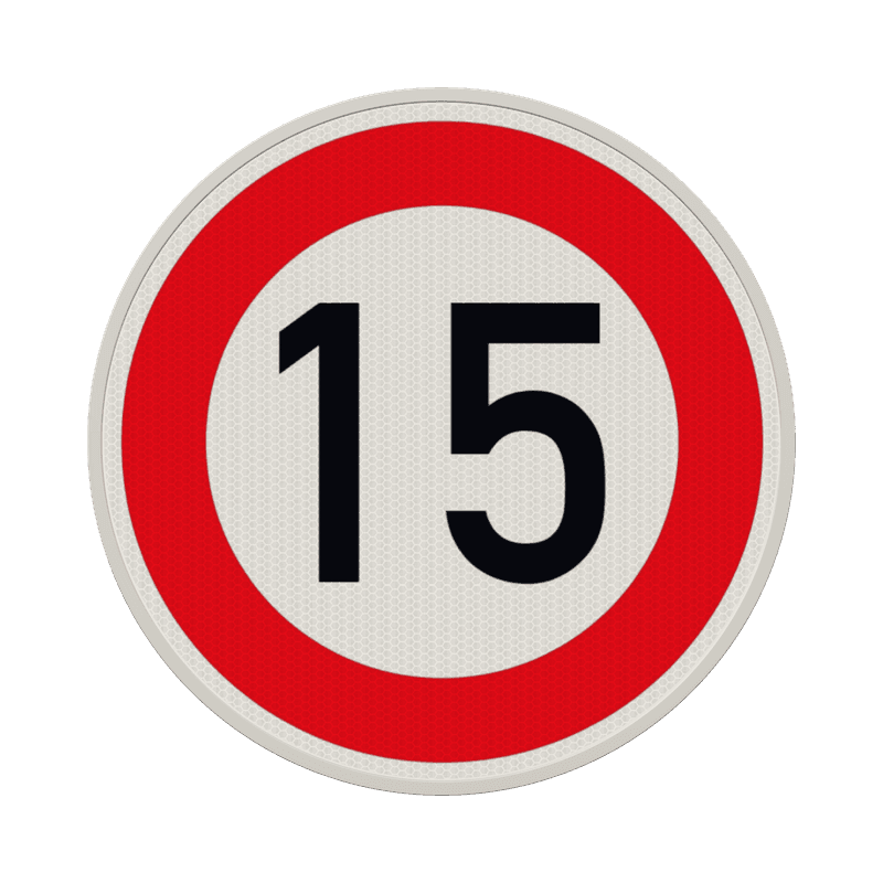 Verkehrszeichen 274-15 - Zulässige Höchstgeschwindigkeit 15 km/h