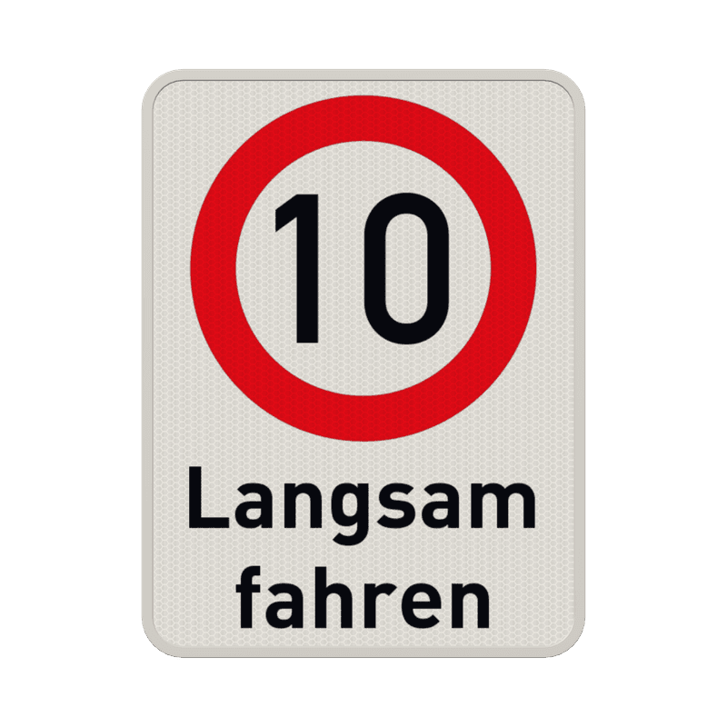 Verkehrsschild Langsam fahren 5 km/h - reflektierend