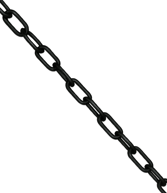 Kunststof afsluitketting, zwart, 6 mm - lengte 25 meter
