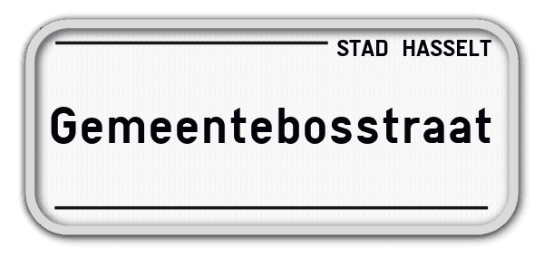 Personaliseerbaar T2000 straatnaambord Hasselt nieuw model