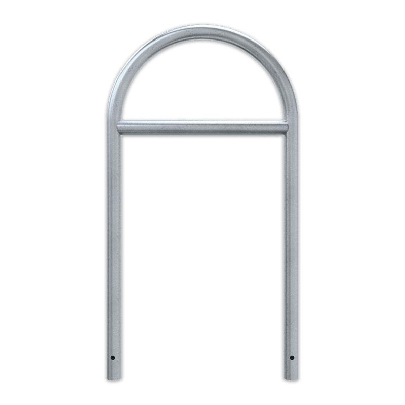 Fahrradbügel aus Stahl (Rundrohr Ø48) 650x1200mm mit Querholm - zum Einbetonieren