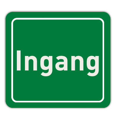 Vlak terreinbord 119x109mm - Ingang