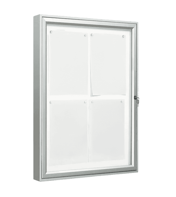 Aluminium posterbord vitrine 594x841mm met veiligheidsglas en slot