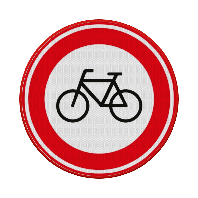 Verkeersbord gesloten voor fietsers RVV C14 - reflecterend