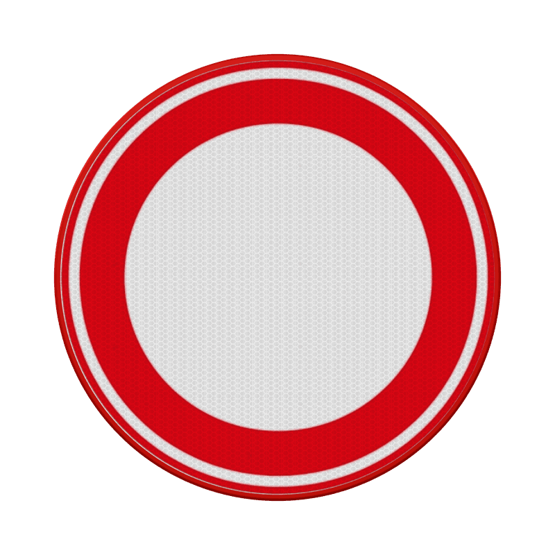 Verkeersbord gesloten in beide richtingen RVV C01 - reflecterend