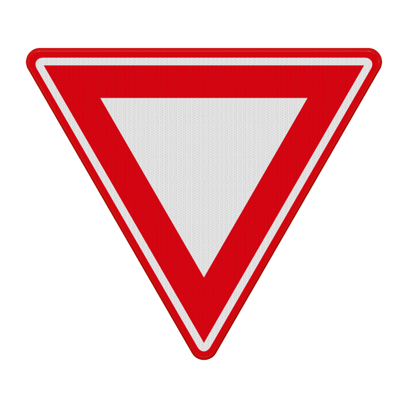 Verkeersbord voorrangskruising, verleen voorrang RVV B06 - reflecterend
