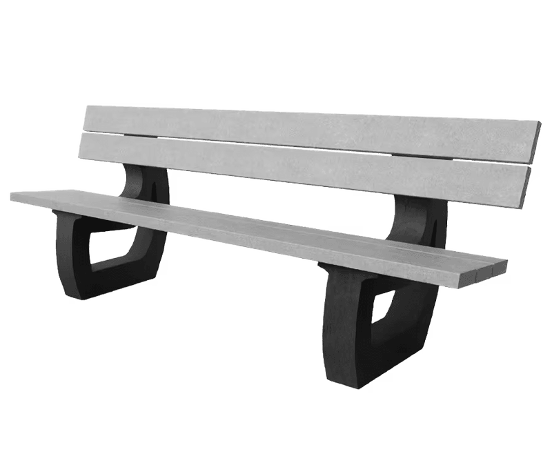 Banc public avec dossier - Bicolore - Modèle Bonn