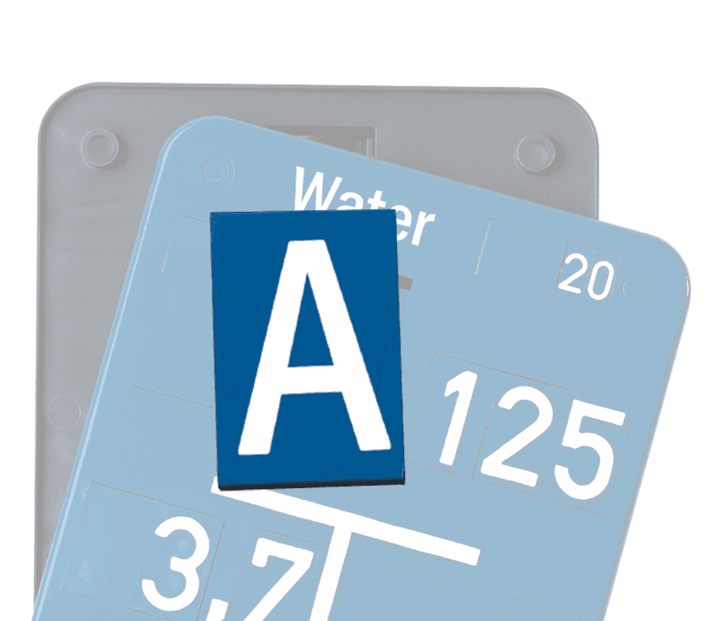 Aanwijsbord los paneeltje met één karakter/teken - per 50 stuks