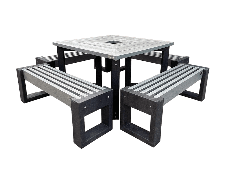 Picknickset type Canvas (tafel + vier banken voor 8 personen) - gerecycled kunststof