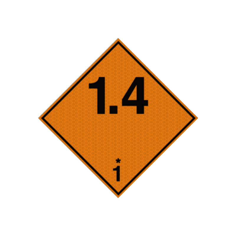 Pictogram ADR 1.4 gering gevaar voor ontploffing - reflecterend