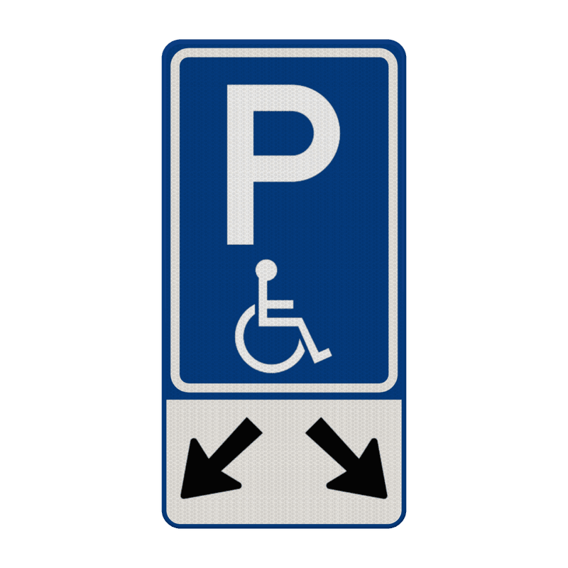 Verkeersbord RVV E06-OB504 Parkeren mindervaliden 2 vakken