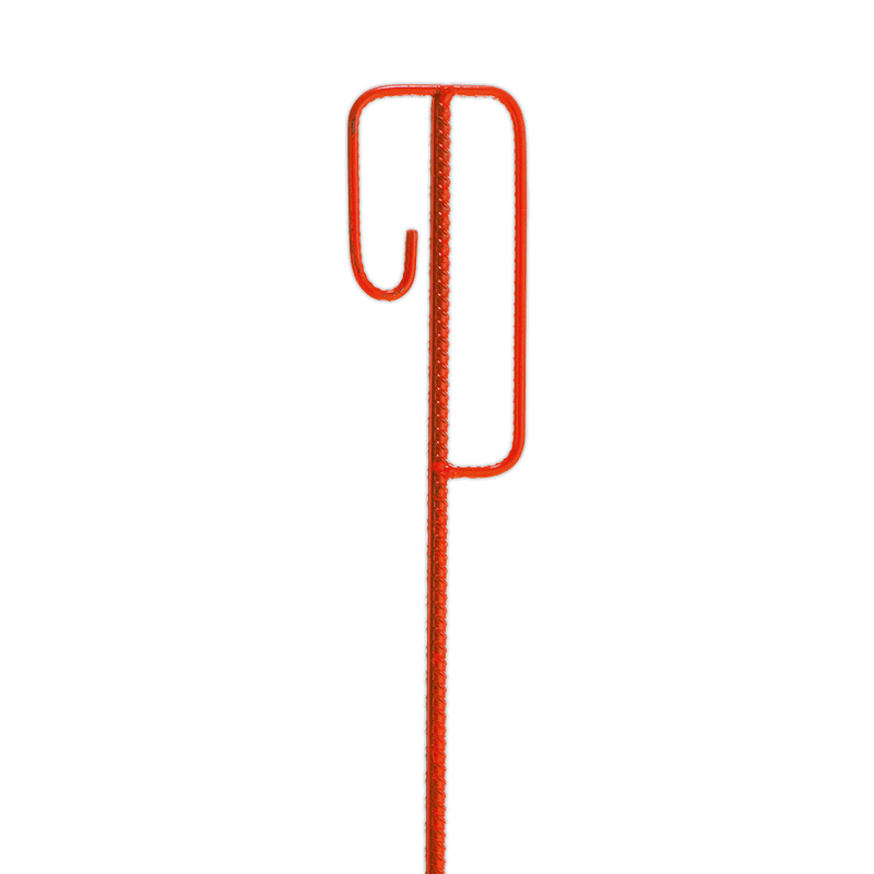 Paaltjes voor lint, gaas of ketting - 1200xØ14mm rood gelakt staal