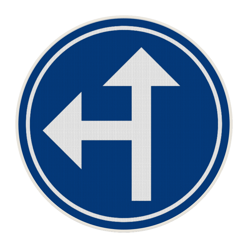 Panneau d'obligation G2000 D3a - Obligation de suivre une des directions indiquées par les flèches